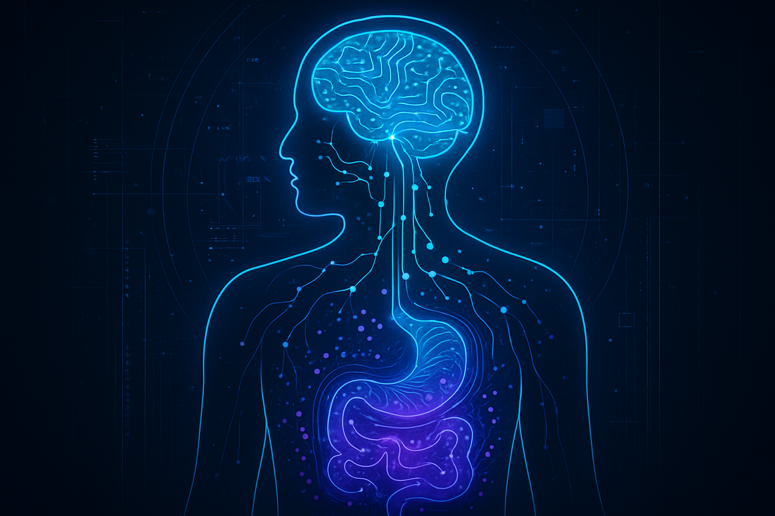 Futuristic, graphical representation for gut-brain health